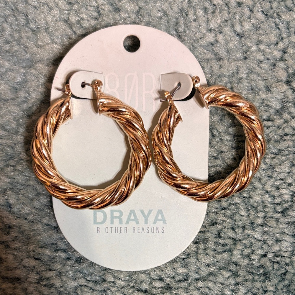 DRAYA 8 Other Reasons Twisted Gold Earrings